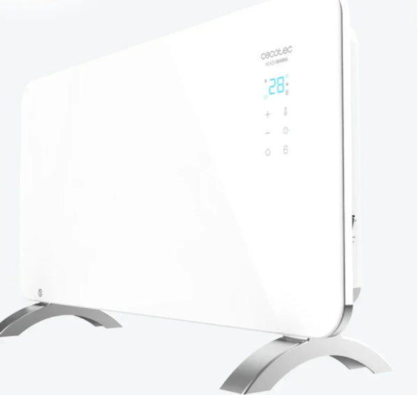 Ready Warm 6650 Crystal Connection Convector de 1000 W con placa de cristal (Blanco)