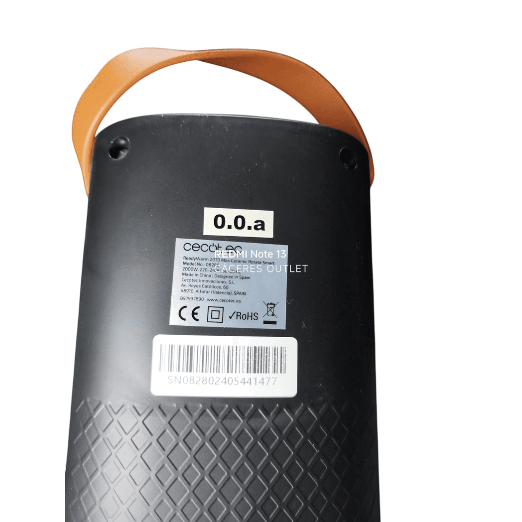 ReadyWarm 2070 Max Ceramic Rotate Smart Calefactor cerámico de 2000 W (Negro) - Calefactor cerámico Recambio Original Cecotec