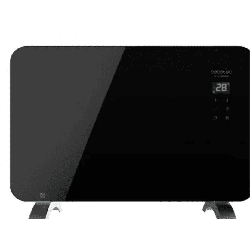 Ready Warm 6670 Crystal Connection Convector de 1000 W con placa de cristal (Negro) - Convector Recambio Original Cecotec