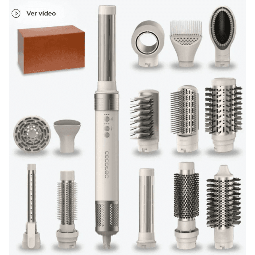 CeramicCare 14in1 AirGlam Champagne - Moldeador Multifunción Profesional - Cuidado Personal Recambio Original Cecotec