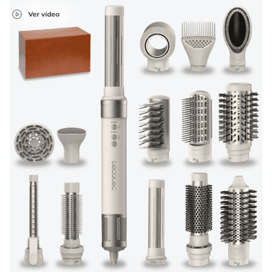 CeramicCare 14in1 AirGlam Champagne - Moldeador Multifunción Profesional - Cuidado Personal Recambio Original Cecotec