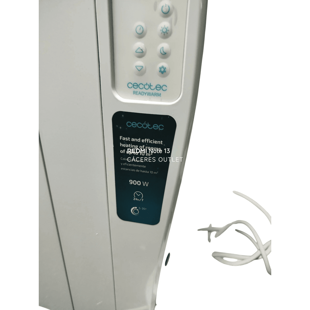 Ready Warm 800 Thermal seco de 4 elementos y 600 W, con pantalla LCD (Blanco) - Emisor térmico Recambio Original Cecotec